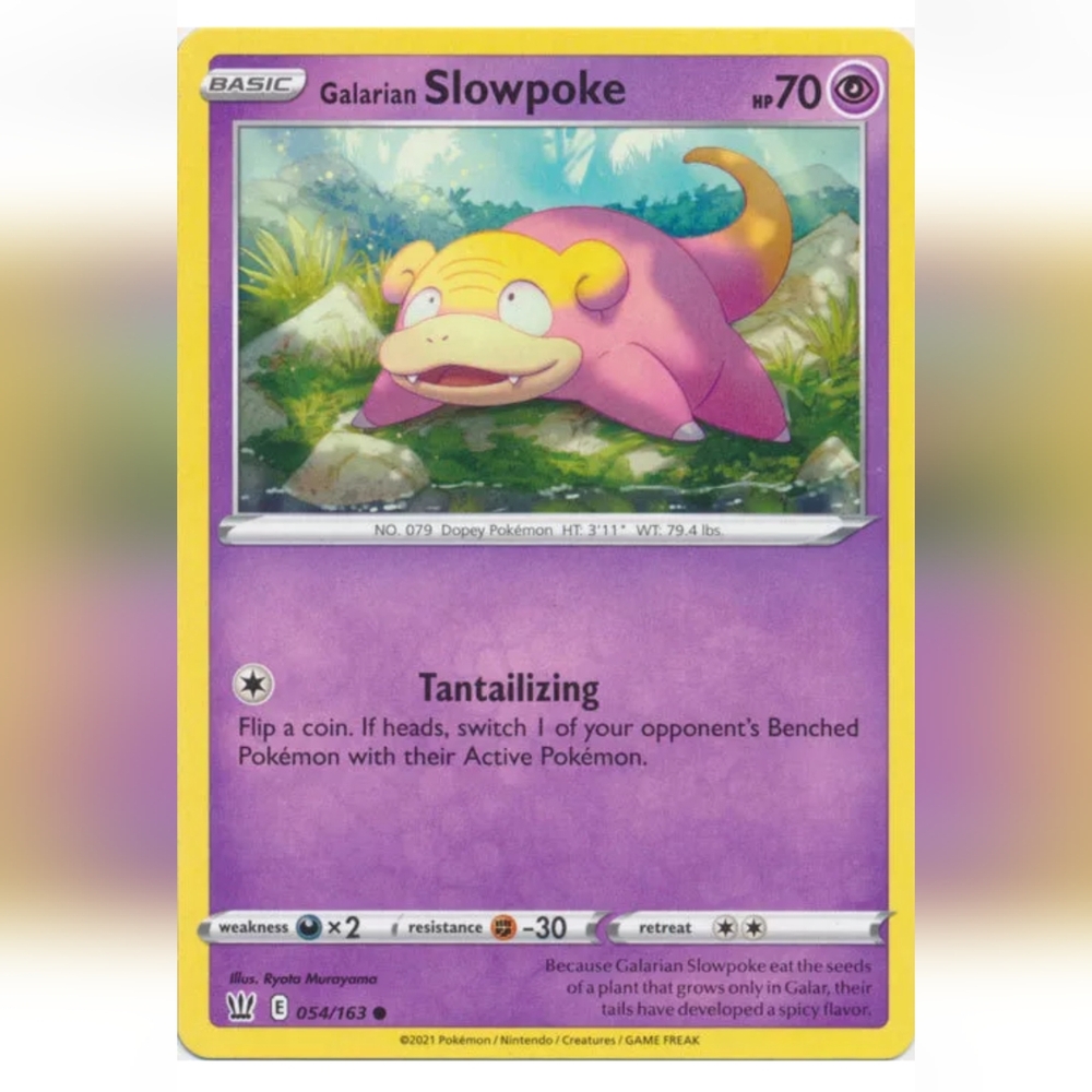 Galarian Slowpoke Pokemon Card 🔥 70 HP 🟡 054/163